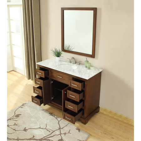 ELEGANT DECOR 48 In. Single Bathroom Vanity Set In Teak VF15048TK